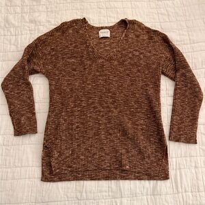 Abercrombie & Fitch Textured Brown V-Neck Sweater